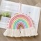Large Macramé Rainbow Wall Hanging – Handmade Pom-Pom Garland, Boho Rainbow Décor for Kids’ Room, Girls’ Bedroom, Baby Shower, or Nursery